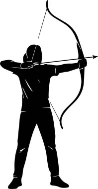 Ok ve yay çizen bir okun silueti