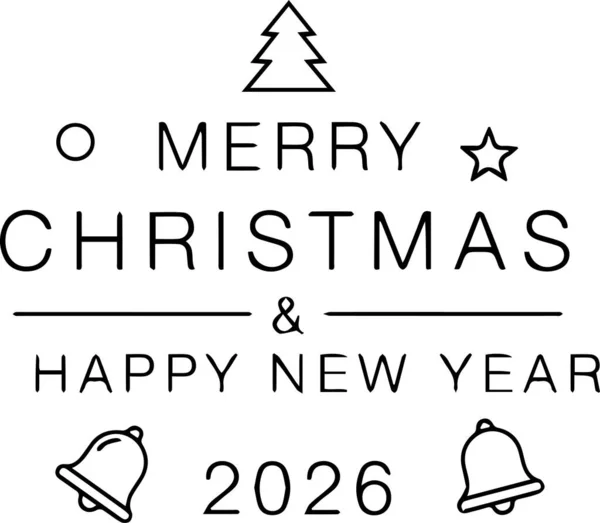 Mutlu Noeller ve mutlu yıllar 2026 Minimalist Çizgi Sanat Tasarımı