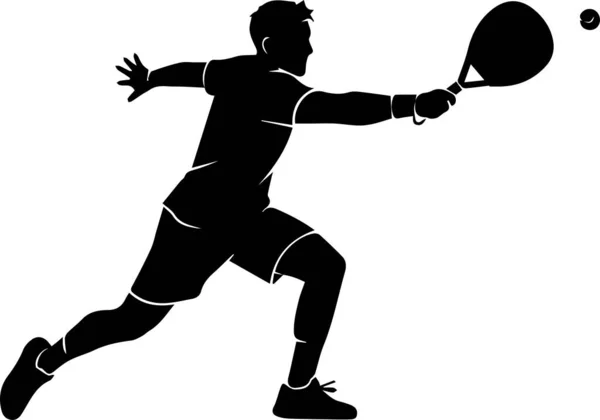 Padel Tenis oynayan Bir Adamın Silueti