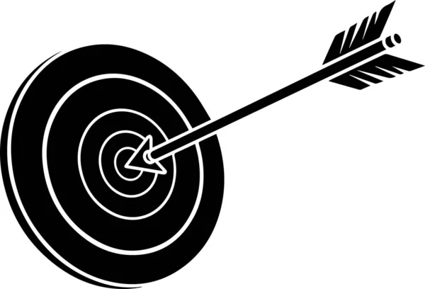 Ok Hedef Siluet Vektörüne Vuruyor