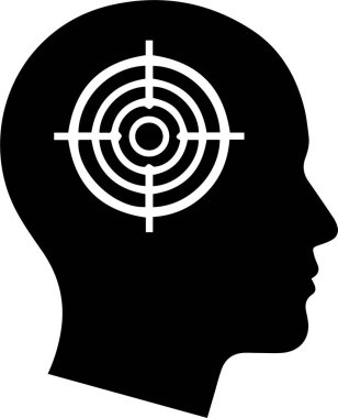 İnsan Zihni Hedefi Konsepti, Odaklanma ve Psikoloji Sembolü