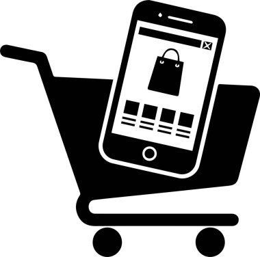 Çevrimiçi Alışveriş ve Mobil Ticaret Simgesi