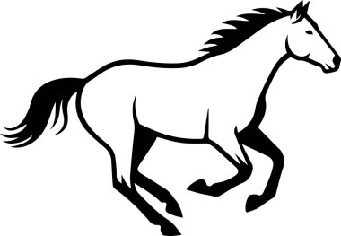 Logo Tasarımı için Koşan At Silueti Çizimi