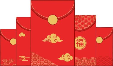 Geleneksel Çin Yeni Yılı Kırmızı Zarfları (Hongbao) Görüntü