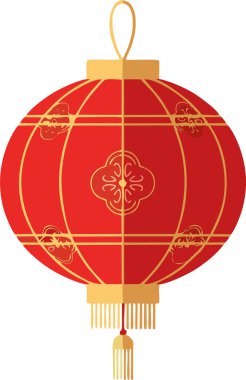 Geleneksel Çin Kırmızı Kağıt Fener Çizimi