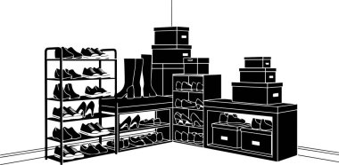 Ayakkabı Depolama ve Düzenleme Sistemi İllüstrasyonu