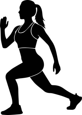 Koşan ya da Lunges taklidi yapan bayan atlet