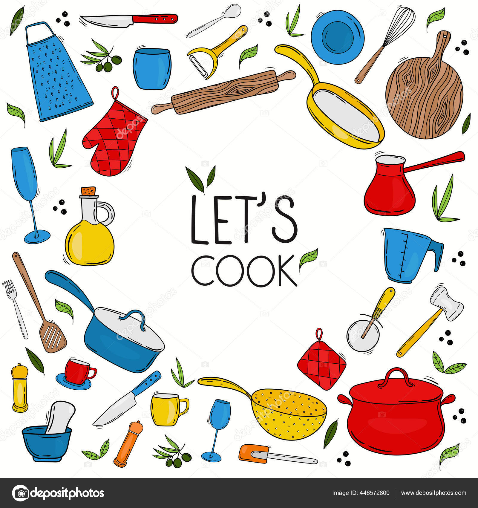 Hand Drawn Collection Colorful Kitchen Utensils Tableware Cartoon Style Doodle Stock Vector Image by ©Alina_Mosinyan #446572800 Hand Drawn Collection Colorful Kitchen Utensils Tableware Cartoon Style Doodle Stock Vector Image by ©Alina_Mosinyan #446572800