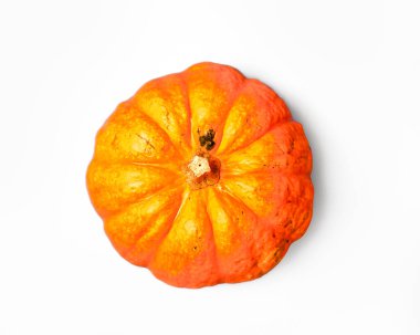 Flat lay of Pumpkin isolated on white background