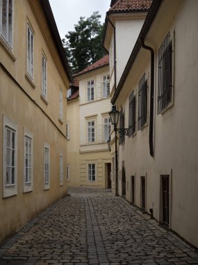 PRAG, CZECH Cumhuriyet - 19 Temmuz 2019: Prag Devlet Opera Evi 'nin dış görünümü (Sttn Opera Binası))