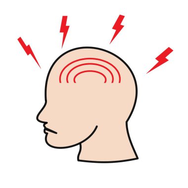 İnsan baş ağrısı medikal ikonu ve beyin minimalist ikonu sağlık projeleri için kullanışlı minimalist renk