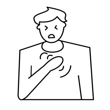 Şiddetli göğüs ağrısı çeken bir adam. Kalp sorunu olan bir doktor. Sağlık endüstrisi için yararlı bir ikon.