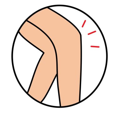 diz ağrısı minimalist renk simgesi