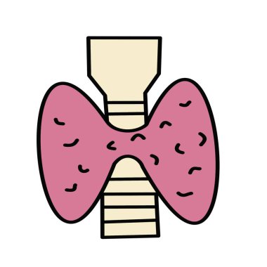 Tiroid bezi endokrin basit sağlık uygulaması endüstrisi minimalist renk simgesi için faydalı