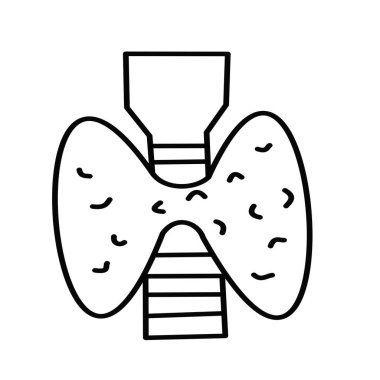 Tiroid bezi endokrin basit çizgi simgesi sağlık uygulaması endüstrisi için kullanışlı