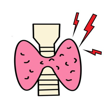 Tiroit sorunu dengesizlik sembolü Tıbbi minimalist renk simgesi