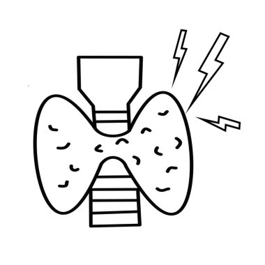 Tiroid sorunu problem sembolü simgesi simgesi tıbbi