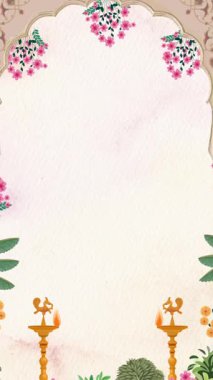 Çiçek motifleri ve geleneksel lambaları olan güzel tasarlanmış bir Hint kemer yolu, bayram kutlamaları ve kültürel etkinlikler için mükemmel..