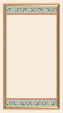 Karmaşık desenleri olan dekoratif bir sınır, herhangi bir tasarım projesine davetiye, sertifika veya zarafet katmak için mükemmel.