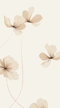 Yumuşak, nötr bir arkaplan karşısında narin, şeffaf çiçekleri barındıran sakin bir kompozisyon rahatlatıcı ve zarif bir görsel deneyim yaratıyor..