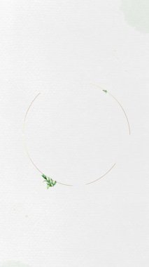 Yeşil yapraklı narin bir çiçek çerçevesi düğün davetiyeleri ve zarif tasarımlar için mükemmel. Minimalist ve taze.