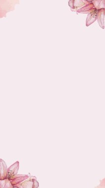 Romantik tasarımlar ve davetiyeler için suluboya çiçekleri olan zarif bir çiçek çerçevesi animasyonu.