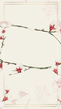 Çiçekli, kiraz çiçekleri açan bir çerçevenin güzel bir animasyonu, her projeye zarafet katmak için mükemmel..