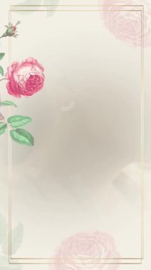 Zarif bir çiçek çerçevesi. İçinde pembe güller var. Davetiyeler, selamlar ve klasik dokunuşlu romantik tasarımlar için mükemmel..