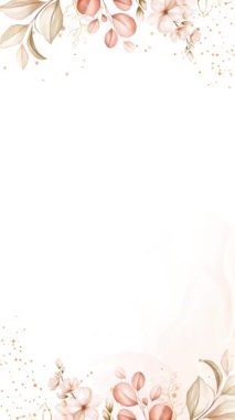 Zarif suluboya çiçekleri ve yaprakları olan güzel bir çiçek çerçevesi her projeye zarafet katmak için mükemmel..