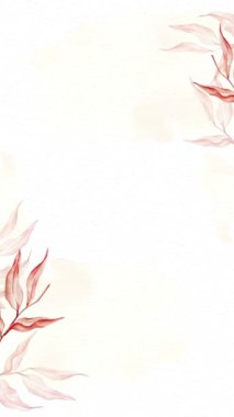 Davetiyeler ve tasarımlar için suluboya yapraklar çerçevesi. Yumuşak renkler ve zarif bir tarz.