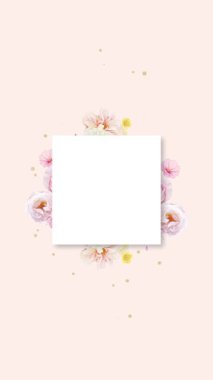 Yumuşak pastel renklere sahip narin bir çiçek çerçevesi animasyonu, projelerinize biraz zarafet katmak için mükemmel..