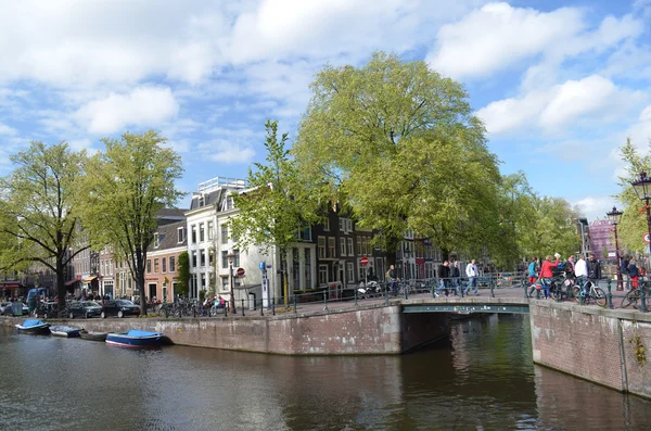 Amsterdam cidade vista de rua — Fotografia de Stock