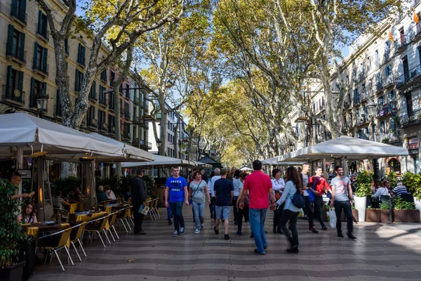  Barcelona 'daki La Rambla Caddesi.