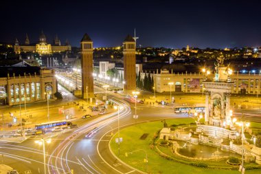 Barselona'da İspanyolca kare havadan görünümü