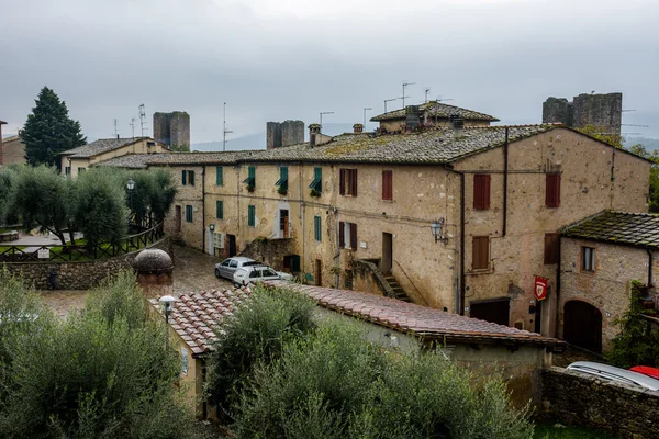 Starożytne budowle, Monteriggioni, Toskania — Zdjęcie stockowe