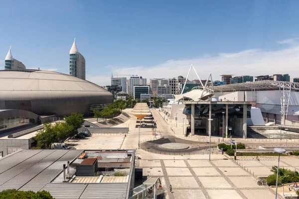 Hermosa Vista Edificios Modernos Zona Parque Das Nacoes Lisboa Portugal — Foto de Stock