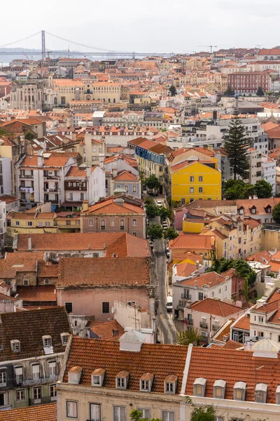 Gyönyörű Kilátás Régi Történelmi Városi Épületek Lisszabon Központjában Portugália — Stock Fotó