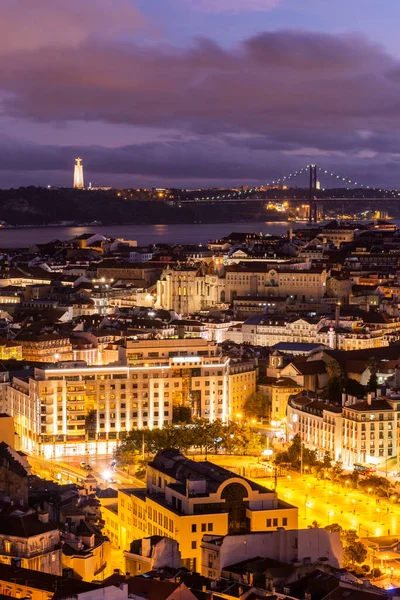 Hermosa Vista Antiguos Edificios Históricos Ciudad Centro Lisboa Portugal — Foto de Stock