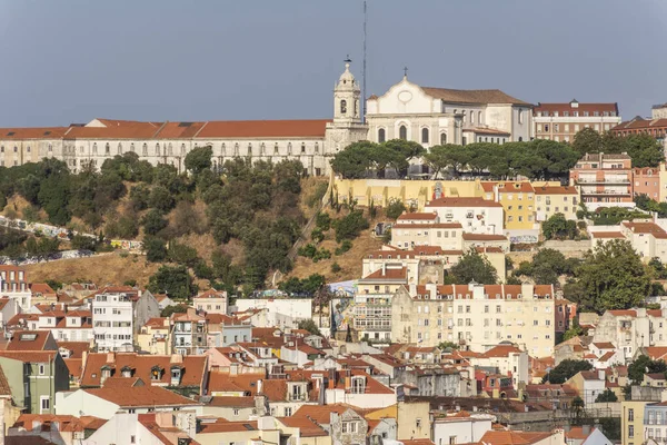 Gyönyörű Kilátás Régi Történelmi Városi Épületek Lisszabon Központjában Portugália — Stock Fotó
