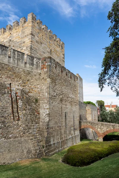 Bella Vista Sulle Antiche Mura Torri Storiche Del Castello Nel — Foto Stock