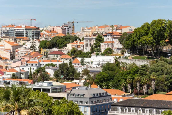 Όμορφη Θέα Παλιά Ιστορικά Κτίρια Της Πόλης Στην Κεντρική Λισαβόνα — Φωτογραφία Αρχείου