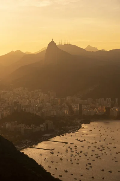 Şeker Somunu Dağı Ndan Corcovado Rio Janeiro Brezilya Daki Heykeli — Stok fotoğraf
