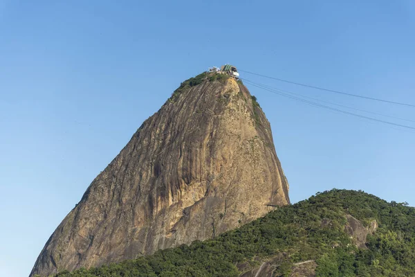 Piękny Widok Sugar Loaf Mountain Błękitnym Niebem Rio Janeiro Brazylia — Zdjęcie stockowe