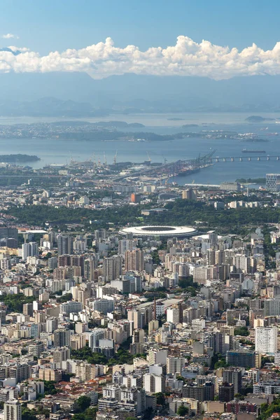 Vacker Utsikt Över Stadshus Och Maracana Stadium Från Tijuca Park — Stockfoto