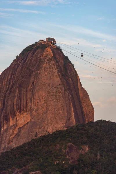 Krásný Výhled Západ Slunce Horu Sugar Loaf Rio Janeiru Brazílie — Stock fotografie