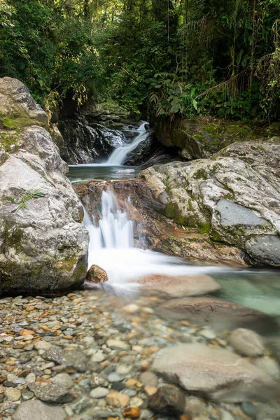 Bela Cachoeira Floresta Tropical Com Águas Cristalinas Paisagem Verde Serrinha — Fotografia de Stock