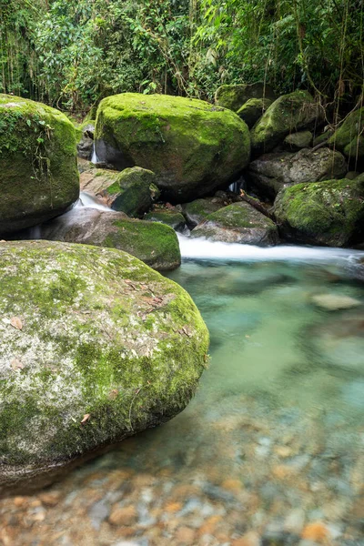 Bela Cachoeira Floresta Tropical Com Águas Cristalinas Paisagem Verde Serrinha — Fotografia de Stock