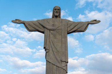 Rio de Janeiro, Brezilya 'da Kurtarıcı İsa' nın güzel manzarası