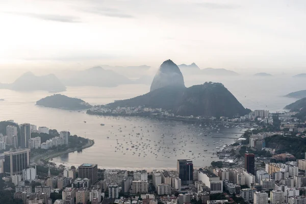 Vista Ciudad Océano Montaña Sugar Loaf Río Janeiro Brasil — Foto de Stock