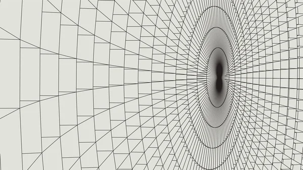 Abstrakta 3d Illuminated förvrängda Mesh sfär. Neonskylt. Futuristiska teknik Hud Element. Eleganta förstörde. Big datavisualisering . — Stock vektor